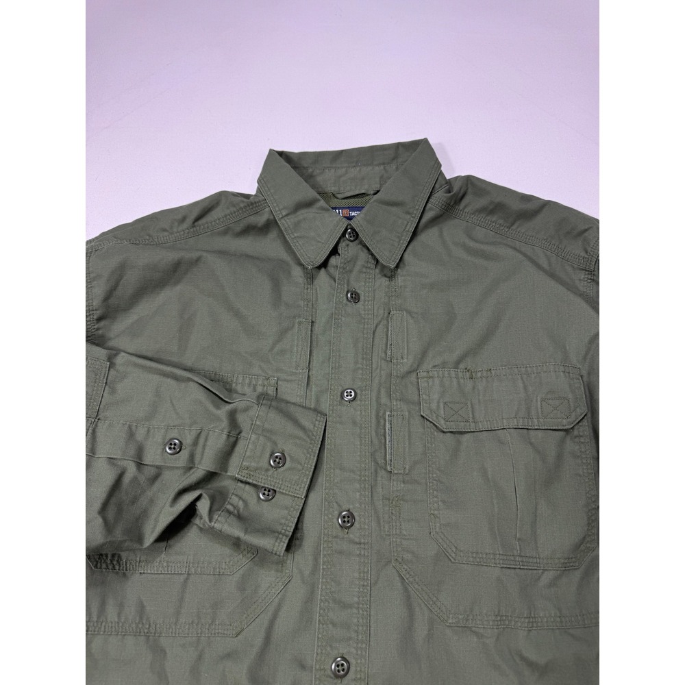 5.11 Tactical Series Men's Large Taclite Pro Green Ripstop Vented Shirt 72175